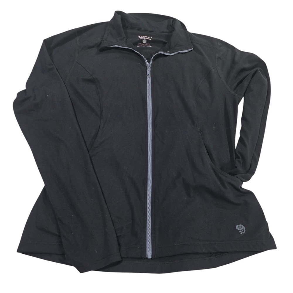 Mountain Hardwear Full Zip Jacket Womens  Black Knit Side Pocket Running Jogging